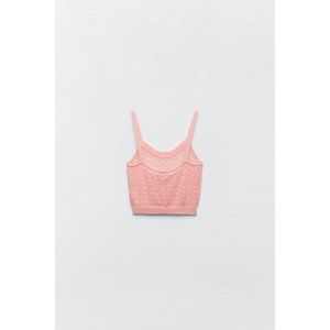 ZARA  POINTELLE KNIT TOP SIZE M